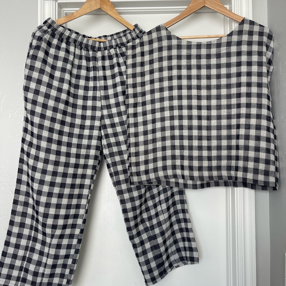 CJLA Black and White Checkered Two-Piece Set